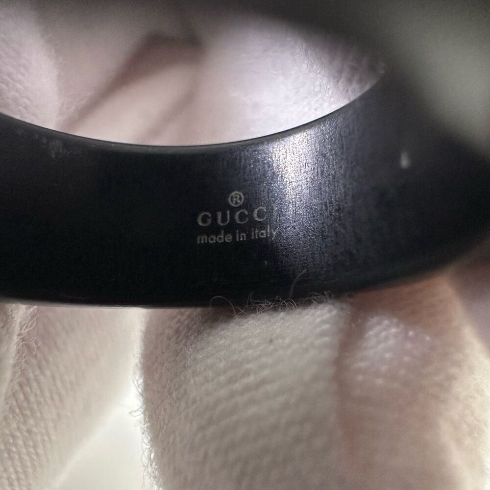 Gucci Icon GG Black Synthetic Corundum‎ Ring Size 5 - Picture 9 of 10